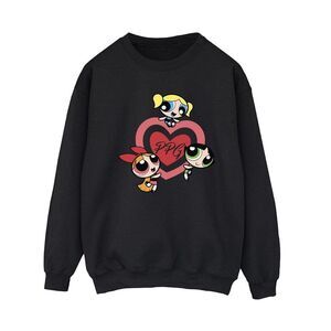 The Powerpuff Girls Womens/Ladies Double Heart Sweatshirt / Black